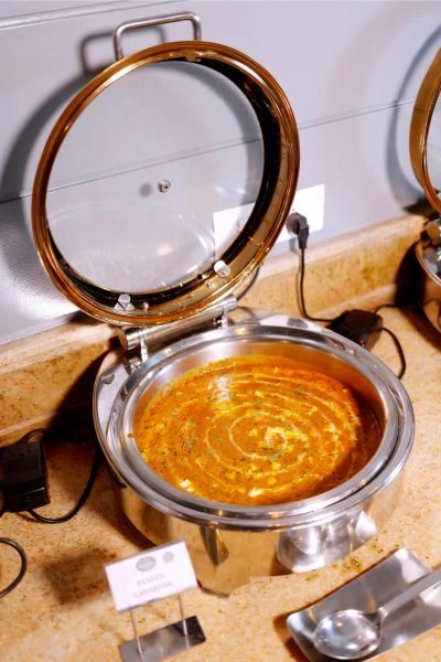 Paneer Lababdar Served Hot in Chafing Dish