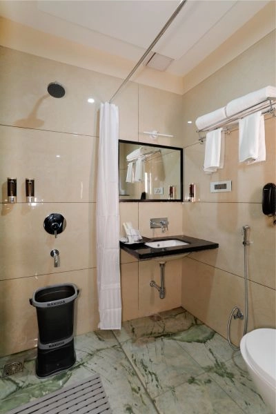 Modern Attached Bathroom with Shower & Vanity